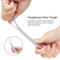 Stainless Steel Tongue Scraper Cleaner Fresh Breath Cleaning Coated Tongue Toothbrush Oral Hygiene Care Tools 4