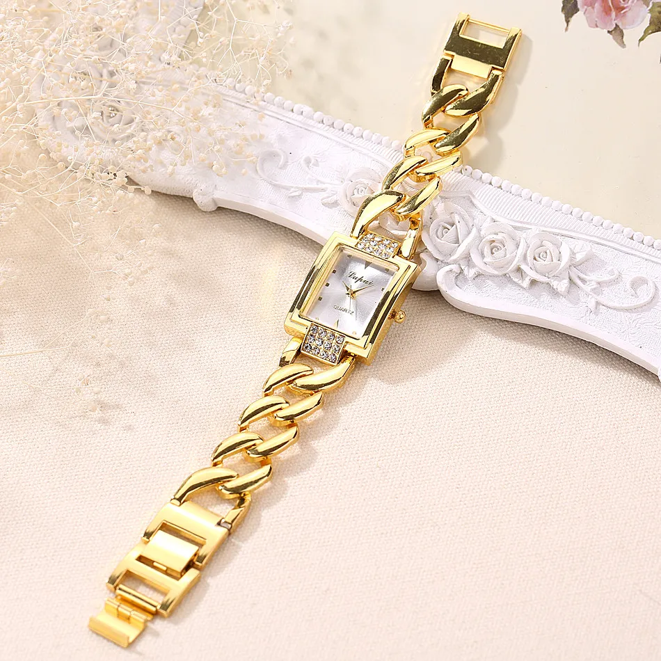 

Luxury Gold Quartz Wristwatches For Femmes Fashion Bracelet Montre Watches Square Design Clocks En çOk SatıLan üRüNler 2023