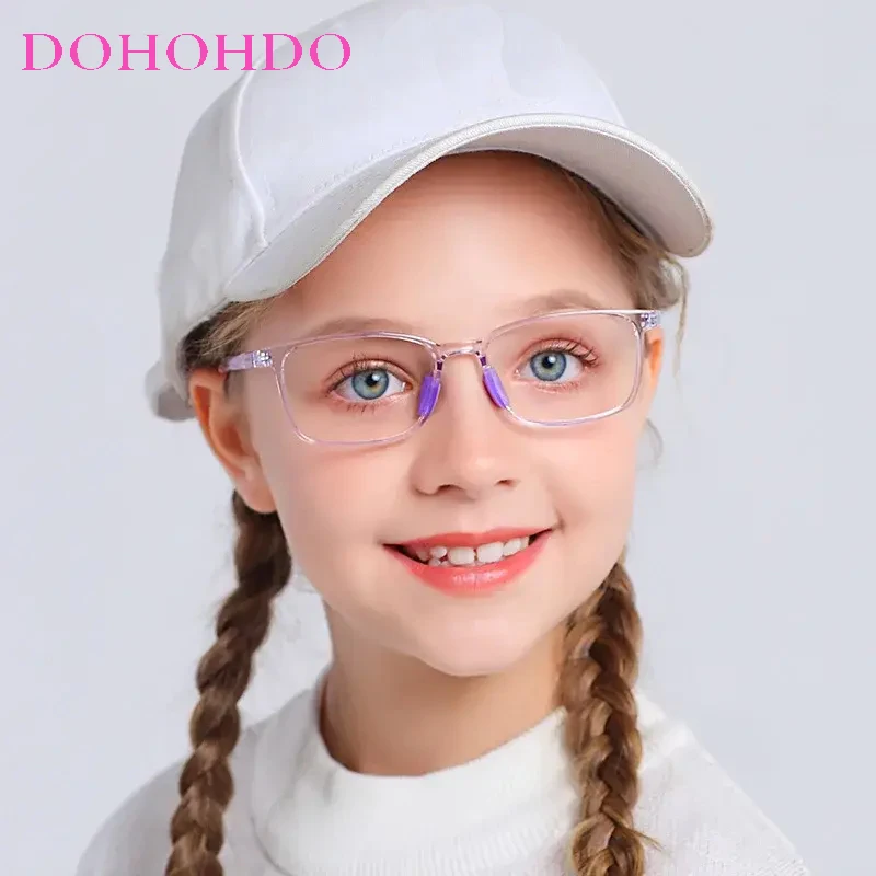 Silicone Kids Blue Light Glasses Frame Child Clear Computer Spectacles Boys Girls 0 Prescription Medical Glasses