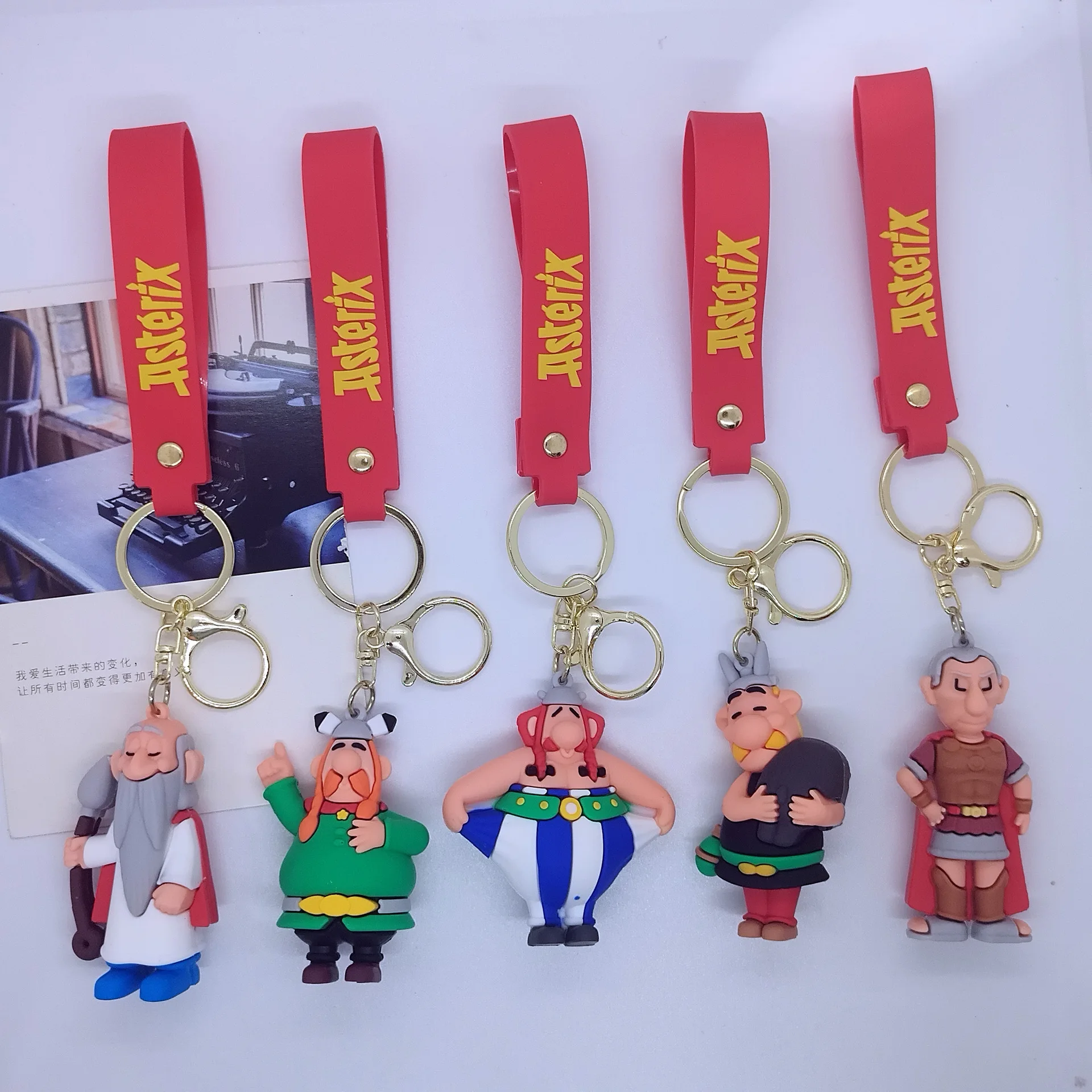 

Cute Bag Keychain Anime Accessories Key Chain Asterix Keychains Women Doll Keyring Couple Matching Pendant Friends Holiday Gifts
