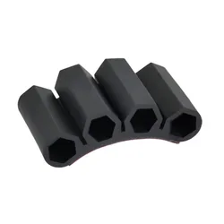 Self - Adhesive Drill Bit and Screwdriver Organizer Clip - Quick Change Black Rubber Holder with 3/4 Slots (4 holes)