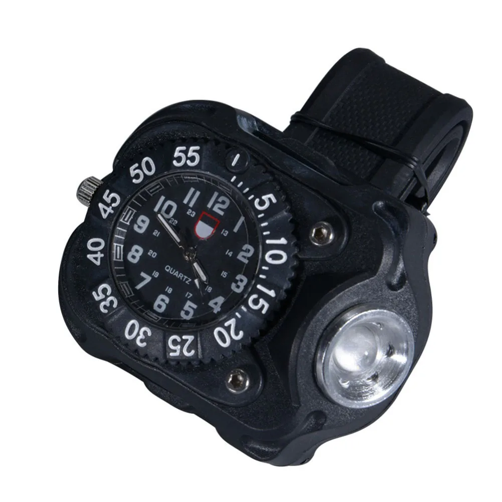 

3-in-1 Led Lights Watch Outdoor Sports Rechargeable Bright LED Flashlight Compass Wrist Watch Outdoor Camping Survival Tools