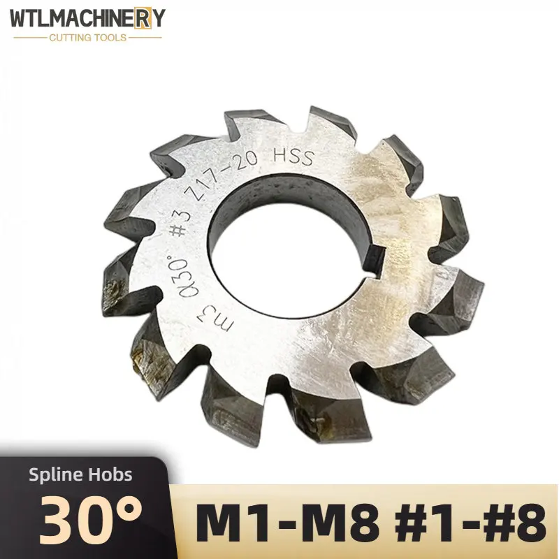 

Spline Hobs 30° Gear Milling Cutter Gear gob Cutting Tools M1-M8 Modulus No.1-No.8
