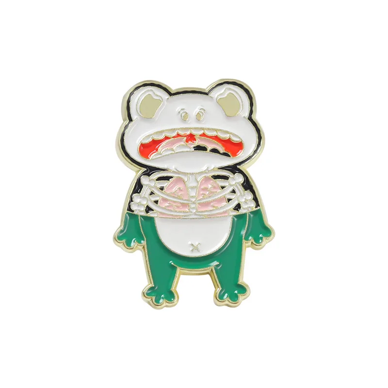 Creative Trendy Cartoon Skeleton Animal Ghost Cat Oil Drop Lapel Brooch Badge Pin Denim Bag Gift Men Women Fashion Jewelry