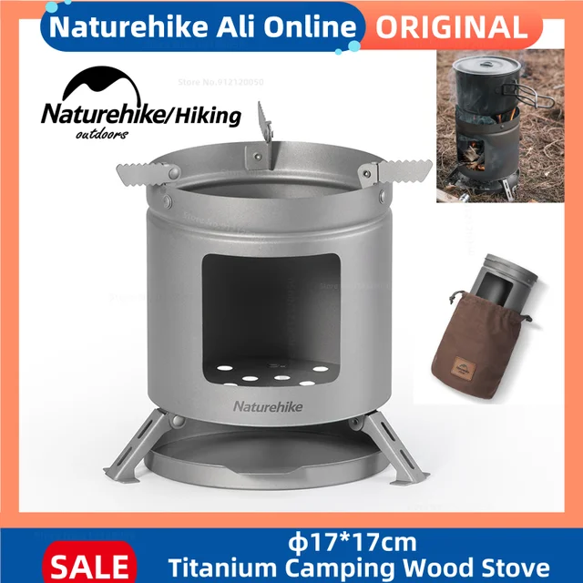 Naturehike Titanium Camping Wood Stove Ultralight Portable Wood Burning  Folding Stove For Outdoor Picnic Cooking Picnic Cookware - AliExpress