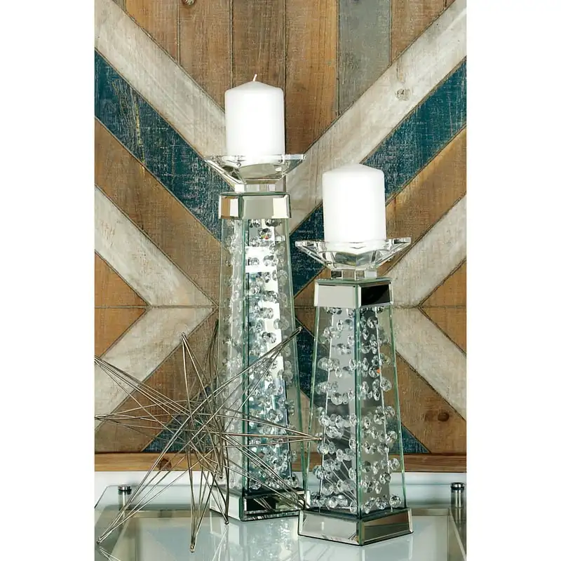 

Glass Mirrored Candle Holder