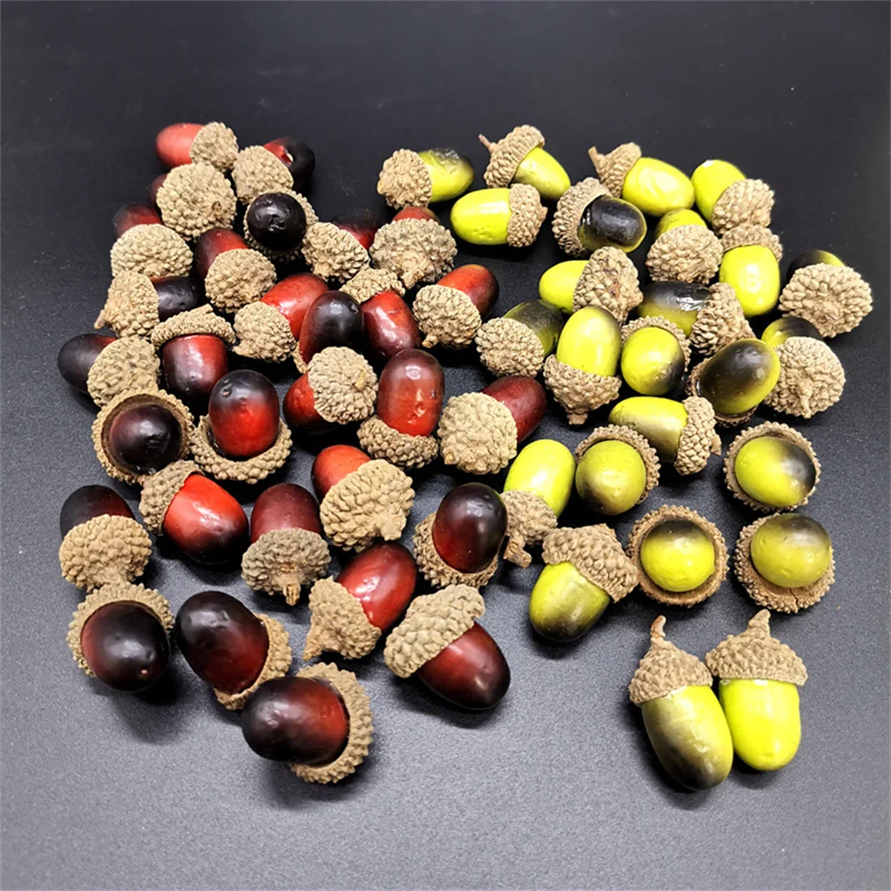 

10pcs Artificial Simulation Small Acorn Plant Decoration Lifelike Fake Oak Nut Autumn Christmas Home Decor Photography Props