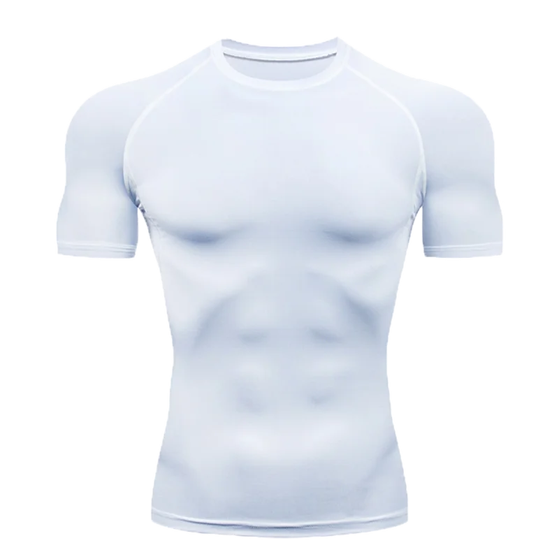 Men' Solid Color Short Sleeved T-shirt Compressed Quick Drying Breathable...