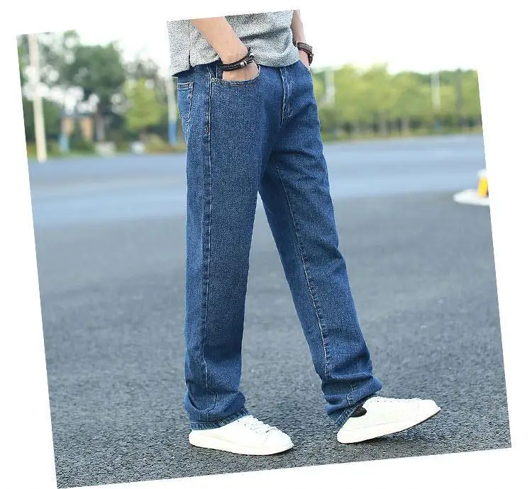 2022 Spring Summer Men's Thin Straight-leg Loose Jeans Classic Style Advanced Stretch Baggy Pants Male Wide leg jeans pants