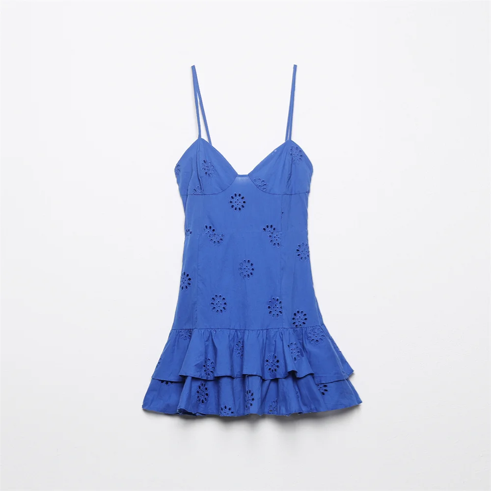 Spring New Women's Fashion and Elegance Slim Fit Versatile Layered Decorative Short Strap Dress