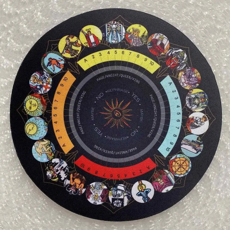 

Round Pendulum Board Black Color With Stars Sun And Moon For Divination Message Board Metaphysical Altar Decoration Mat Pad