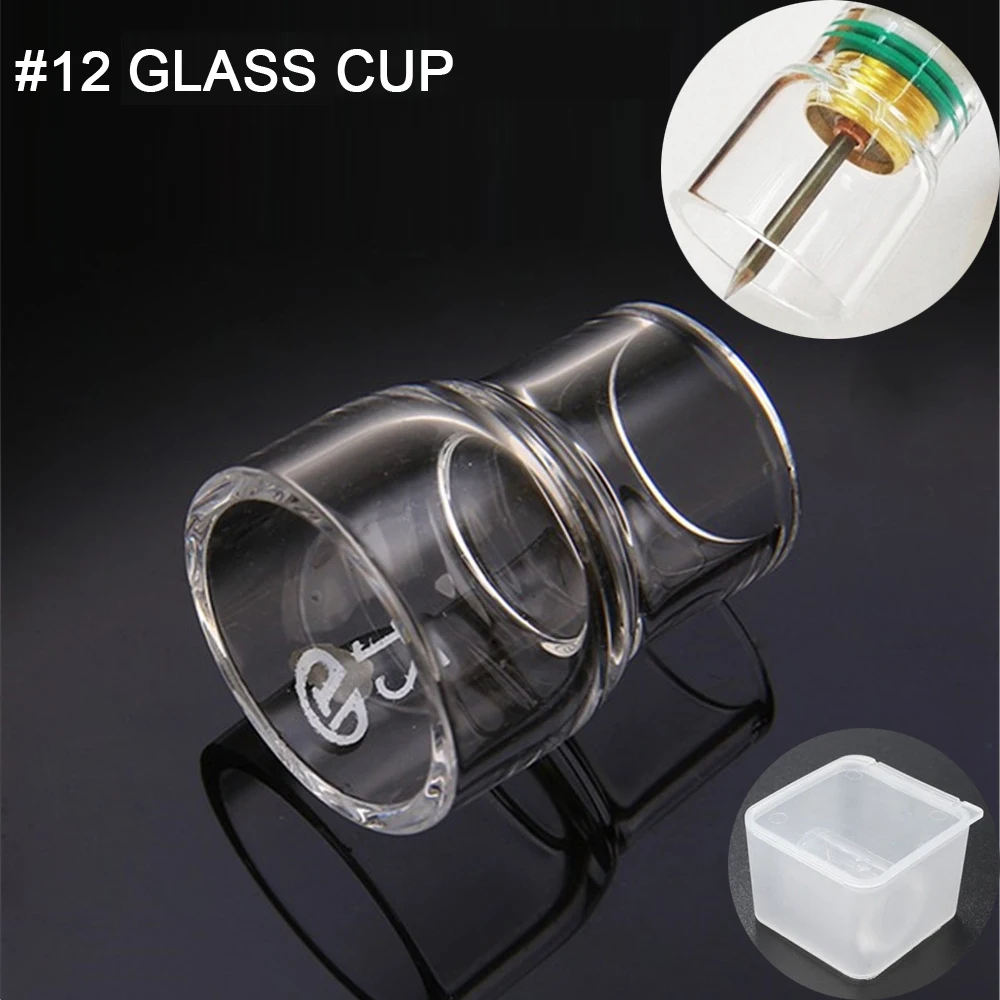 12-Clear-Glass-Cup-Welding-Stubby-Gas-Lens-Heat-Resistant-Cup-For-Tig ...
