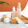 30ml/50ml/80ml/10g/20g/30g Empty Bottle Space-saving Matte Surface With Wood Grain Lid Glass Cosmetics Spray Bottle For Travel 1