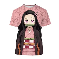 Summer Anime Demon Slayer Kimetsu no Yaiba Kamado Nezuko Kochou Shinobu Cosplay 3D Print Fashion T-Shirt Cartoon Short Sleeve 1