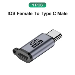 Universal USB - C Adapter Set for Versatile Charging and Connectivity (1xios to TYPEC Male)