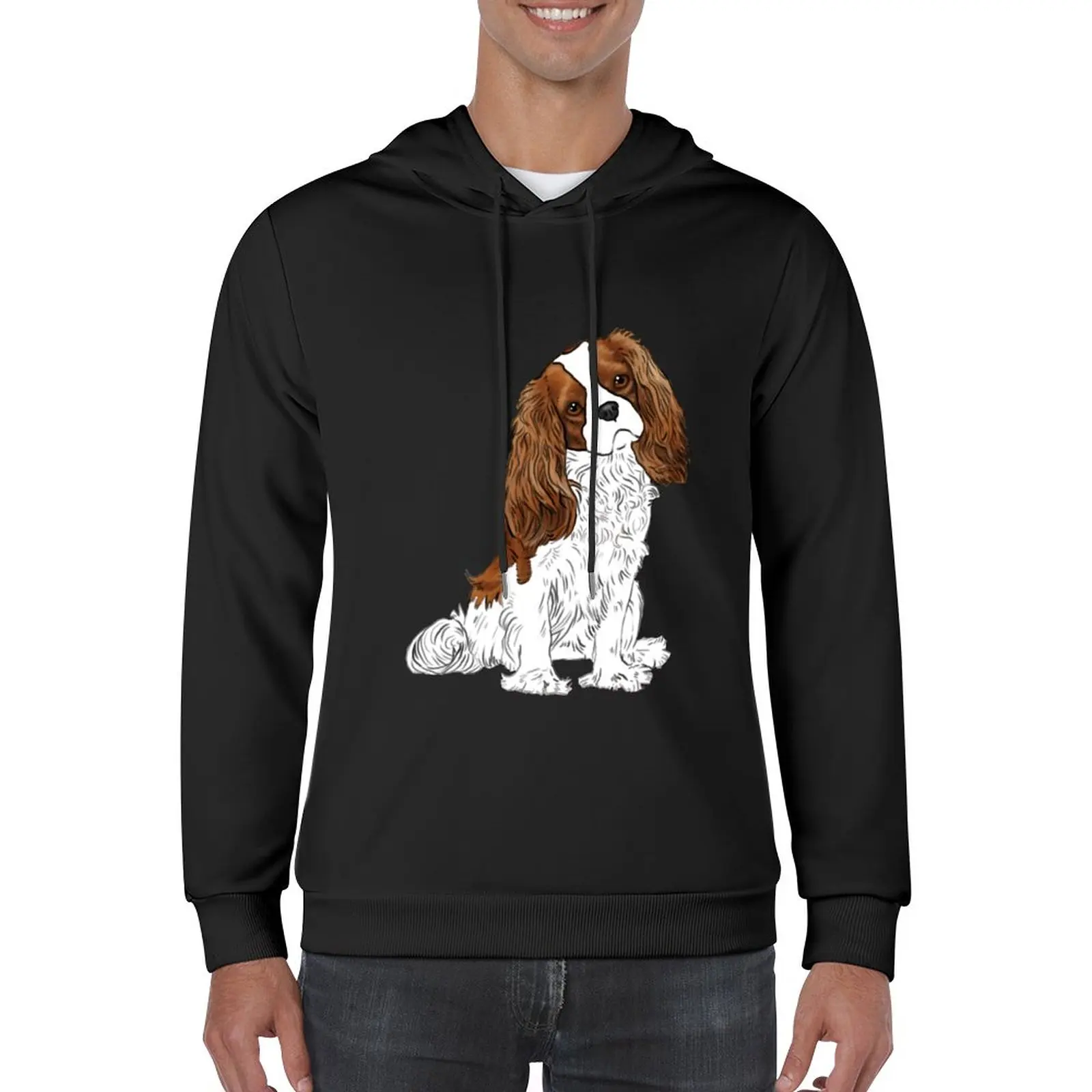 

New Cavalier King Charles Spaniel - Blenheim Pullover Hoodie mens clothes big size hoodie