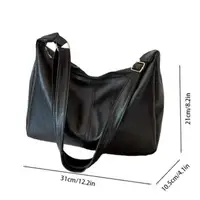 PU Leather Commuter Fashion Vintage Casual Tote Bag Maillard Stylish Crossbody Bags for Women Texture Large Capacity Temperament - Image 6