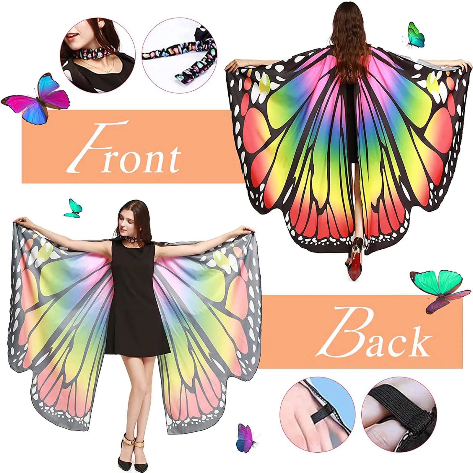 Butterfly Shawl Costumes Halloween Women Costume Ladies Cape Soft Polyester With Antenna Headband For Party Festivals Carnival 5 Butterfly Shawl Costumes Halloween Women Costume Ladies Cape Soft Polyester With Antenna Headband For Party Festivals Carnival 5