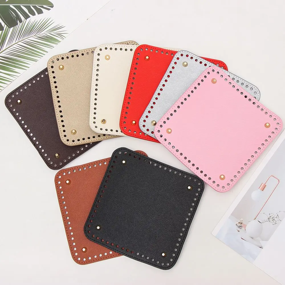 Square Bottom for DIY Knitted Bag PU Leather Bag Accessories Handmade Bottom DIY Crochet Bag Bottom Handbag Parts