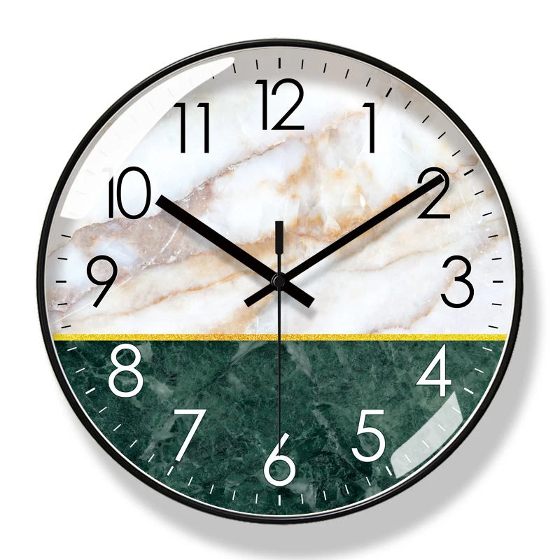 Black Large Wall Clock Silent Watches Clocks Color:E;Sheet Size:14 inch