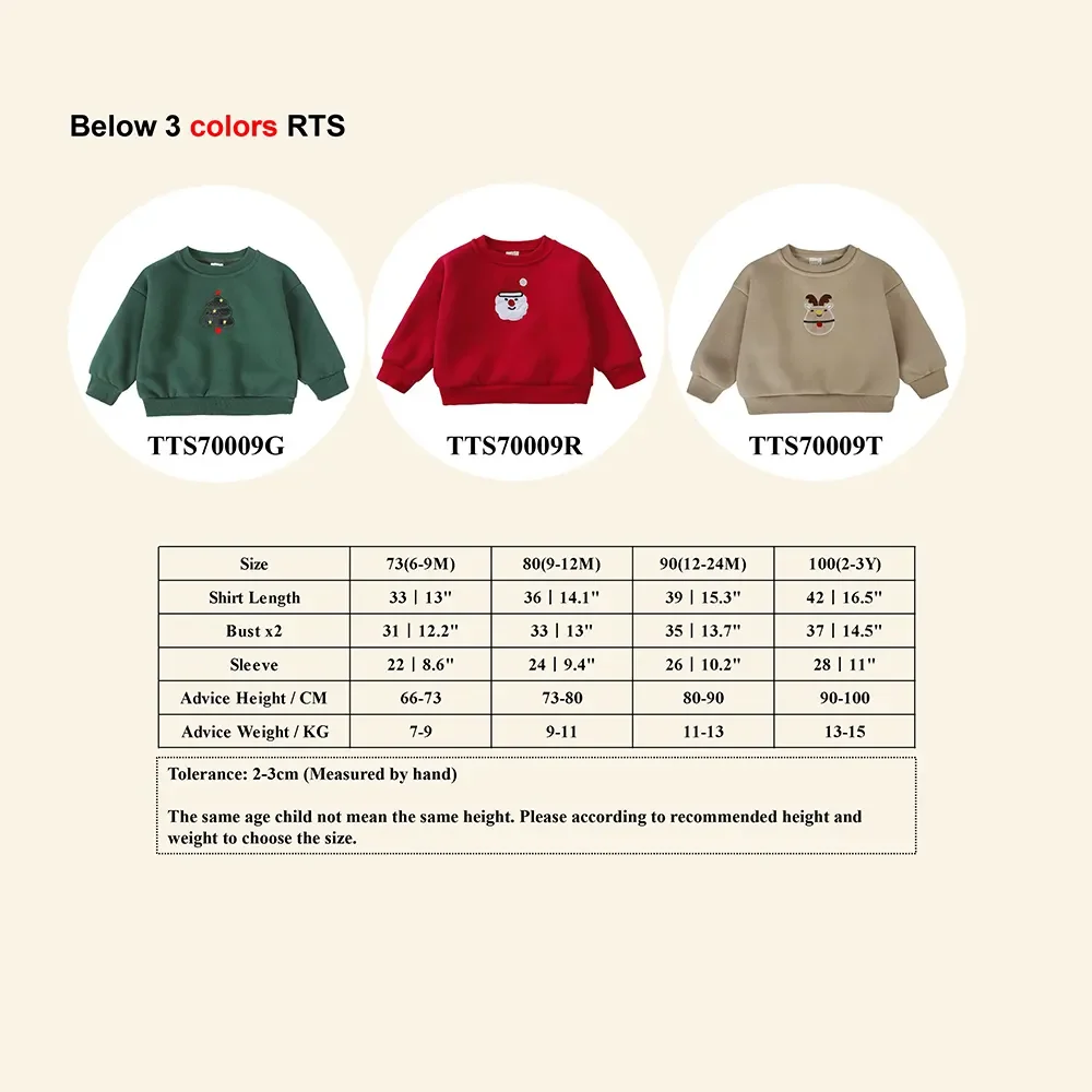Red Costumes Baby Boy Girl Clothes Winter Cotton Embroidery Thicken Fleeced Tops Warm Toddler Casual Sweatshirt