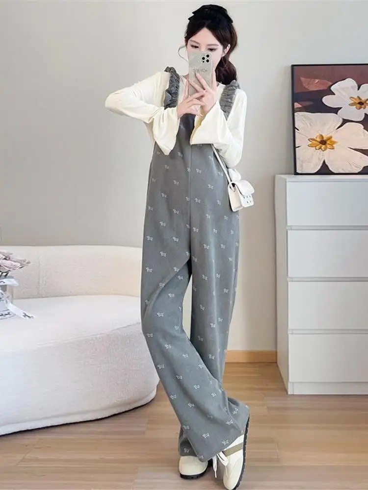 임산부 의상 트렌디 심플 살을 가려주는 패셔너블 가을 신상품 봄 의상 귀여운 젊은 한국 스타일