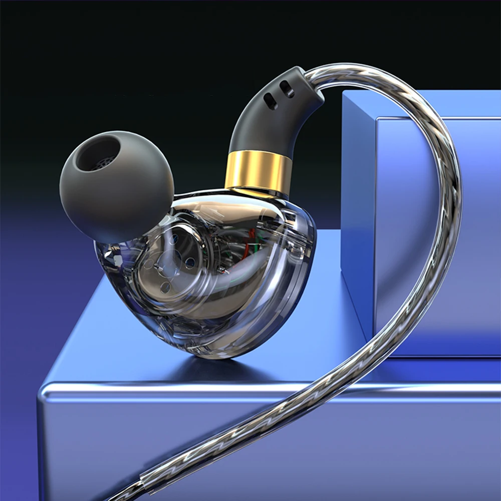 3.5mm Wired Headphones Microphone Bass-boosting Headphone Speaker Enhanced Sound Wired In-ear Headset with for Gaming