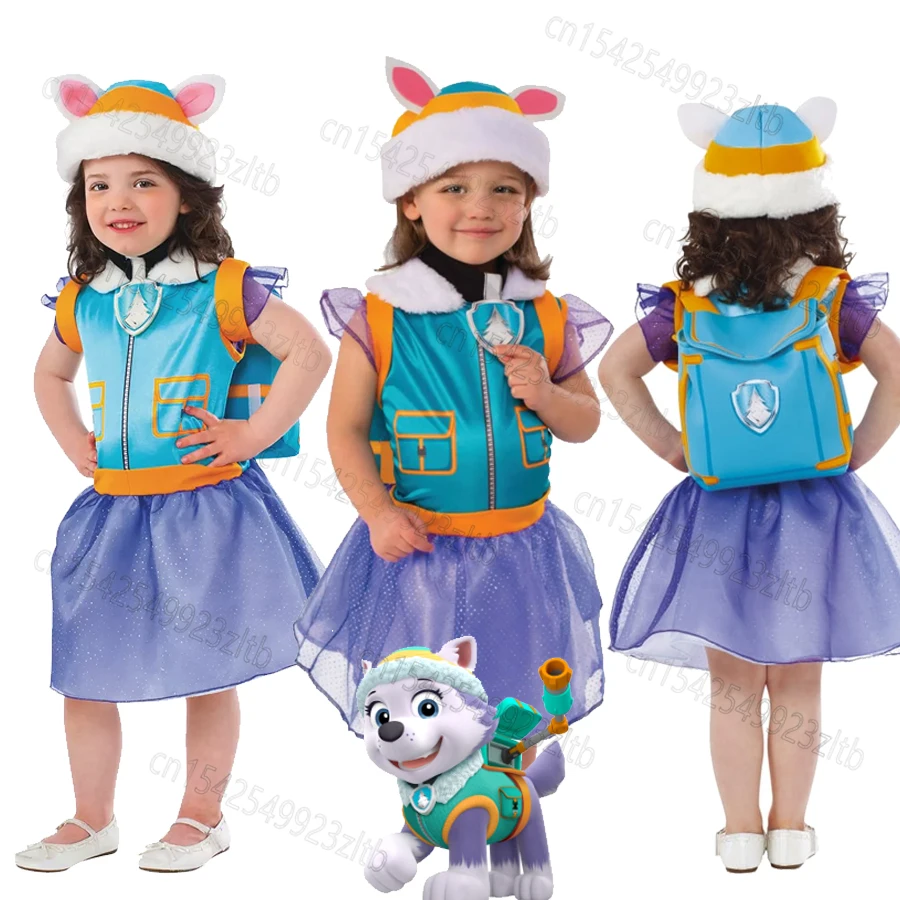 Paw Patrol Everest Costume Cosplay Ragazze Princess Carnival Party Abbigliamento Bambini Fancy Cartoon Chase Skye Puppy Costumes Outfits