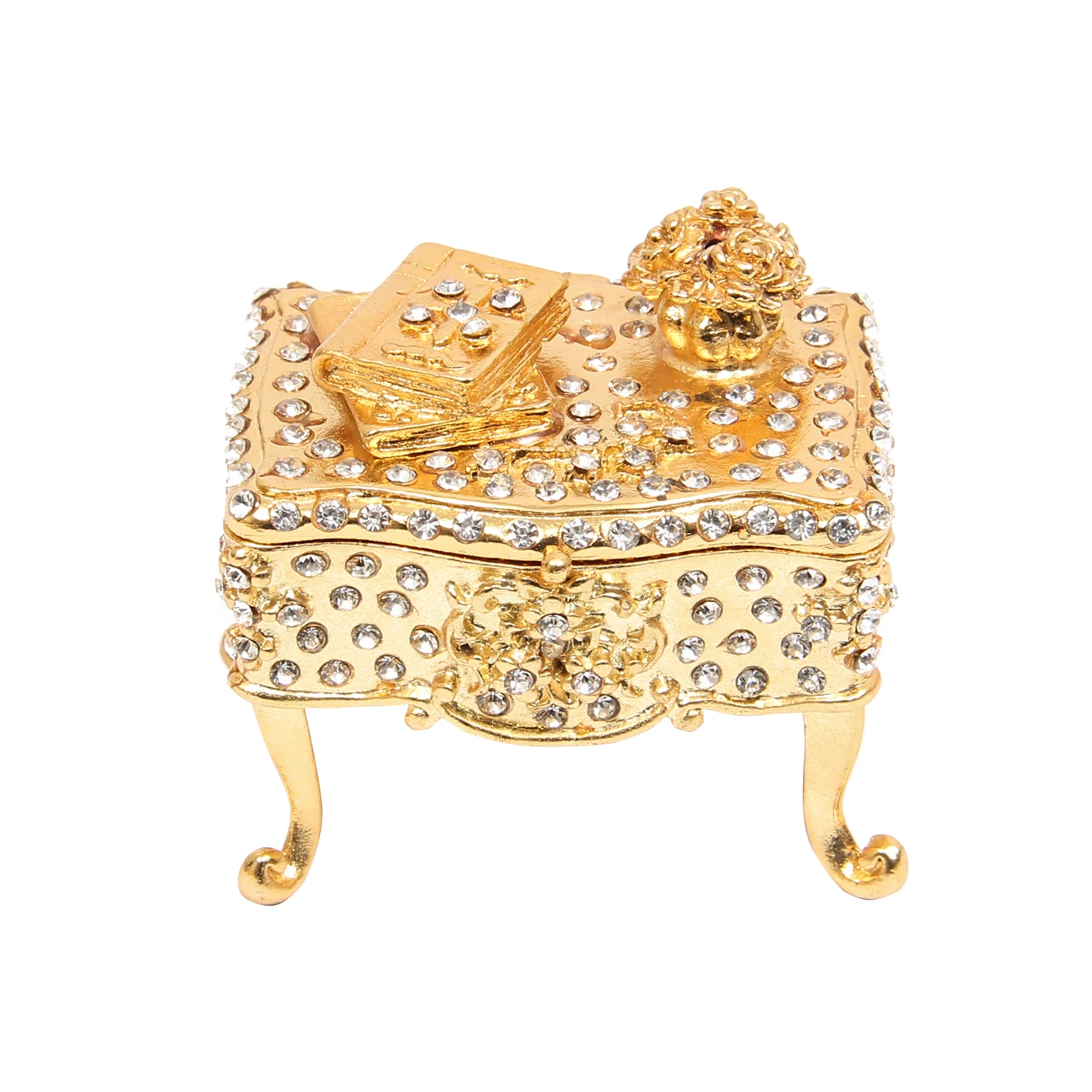 Qifu Create A Set of Gold Mini- Furniture with Full Rhinestones for Home Decor