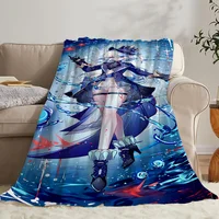 Fur Blanket Throw Furina Sofa Blankets Characters Fluffy Plaid Microfiber Bedding Luxury Blankets King Size Home and Decoration 1