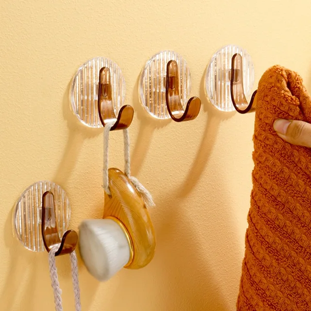 Akril Falhorog Erős Önmagarasztó Törülköző Horog Fürdőszoba Nincs Lyukasztó Fali Bevonat Függő Ajtó Kulccsatás Táska Tartó