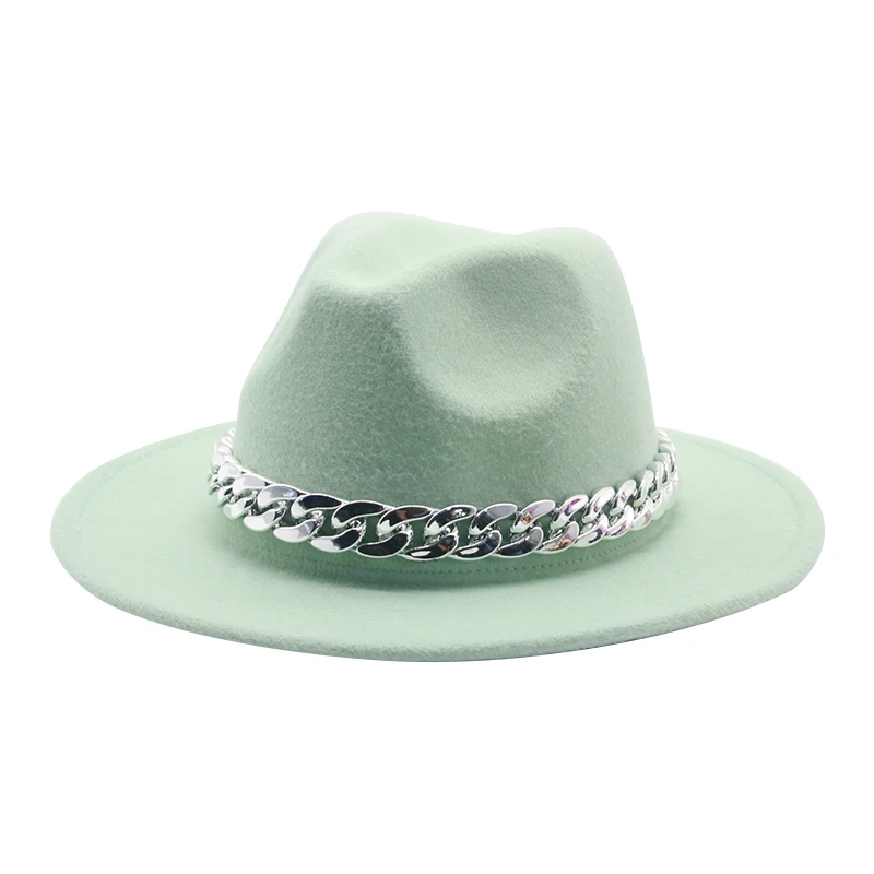 straw fedora hat Men Fedora Hats Wide Brim Belt Band Solid Green Fedora Women Hats Winter Summer Casual Dress Formal Wedding Felted Women Hats packable fedora Fedoras