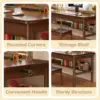 Long Solid Wood Desk with 3 Drawers Home Office Computer Desk Mid Century Modern Desk Large Study Writing 5