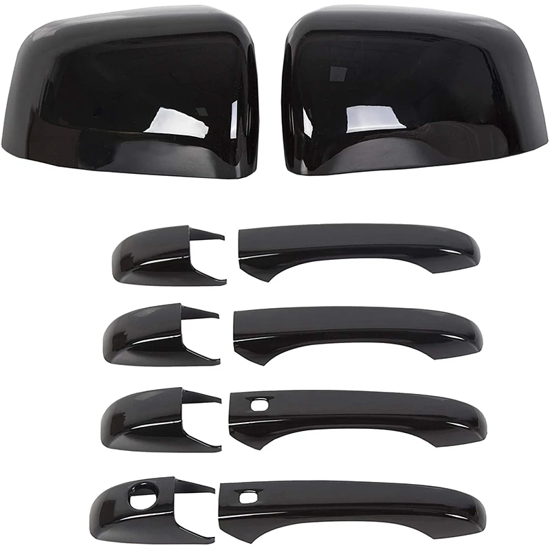 

Черные Зеркальные Чехлы и накладки на дверные ручки для Jeep Grand Cherokee, Dodge Durango 2011-2020