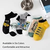 6 Pairs of Men's Spring Autumn Letter Slogans Graffiti Smiling Face Skateboarding Fashion College Style Summer Breathable Socks 2