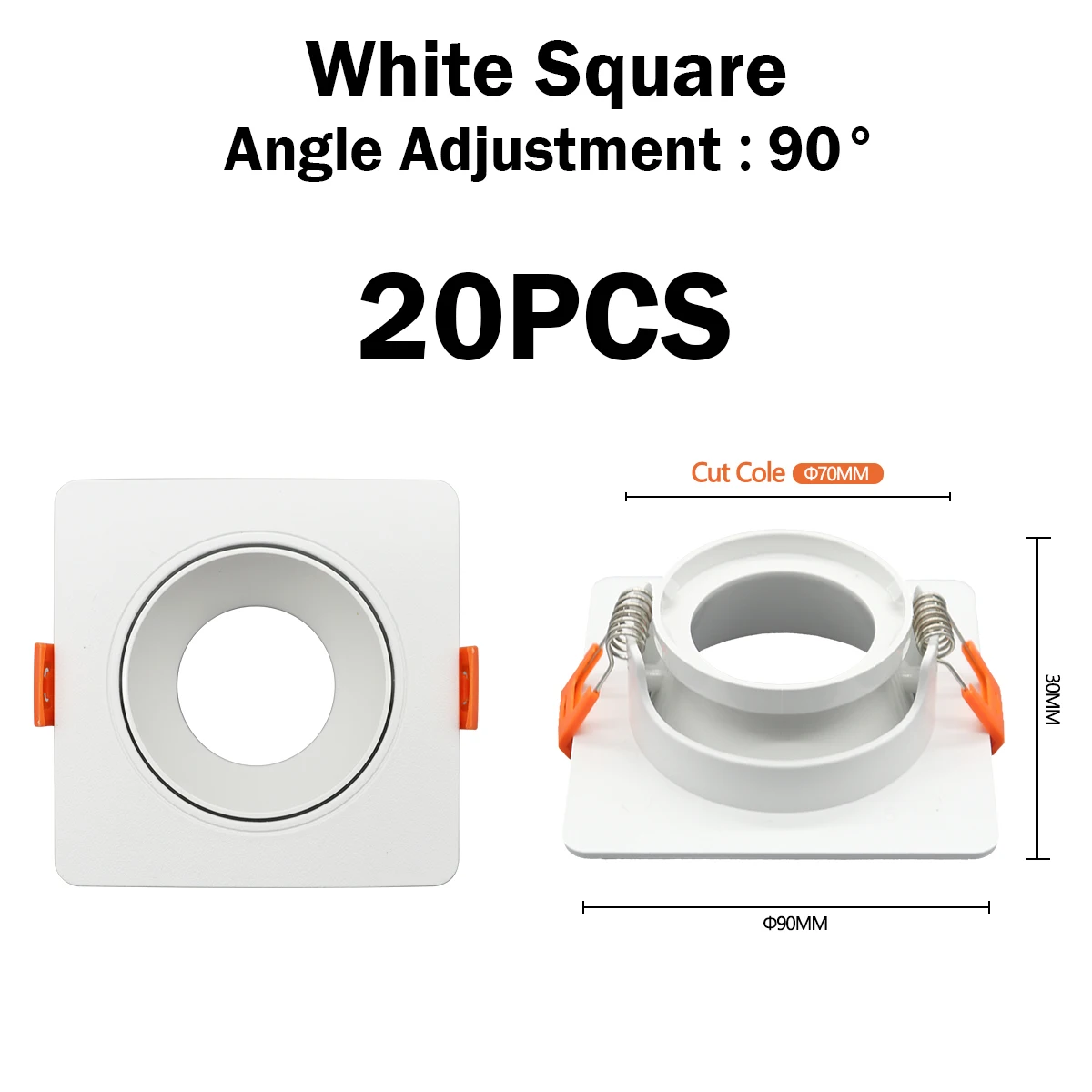 20pcs white square