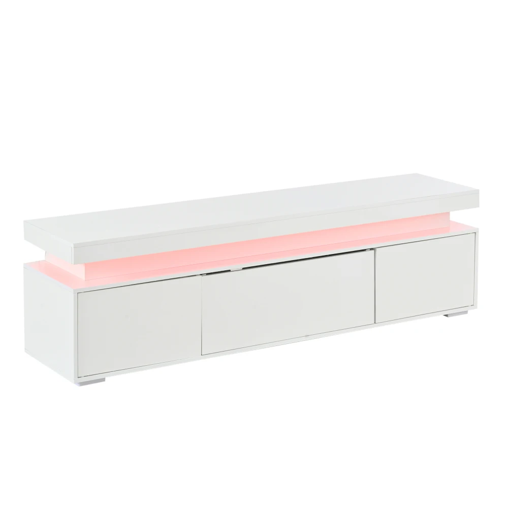 150*35*43cm Freistehender TV-Ständer für das Wohnzimmer, Moderner TV-Schrank mit 3 Türen, Lowboard mit LED-Lichtleiste und Stauraum – Detail 23