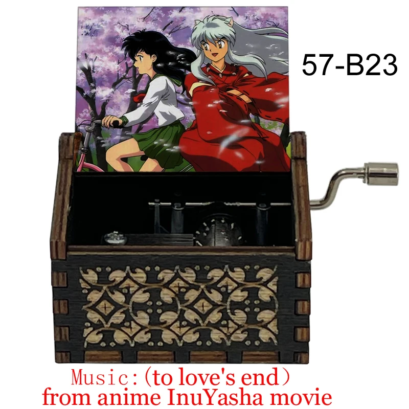 Anime InuYasha Black Music Box Melody To-love's-End Christmas Birthday Gifts For Lovers Lucky Mascot Office Desk Home Decoration 2