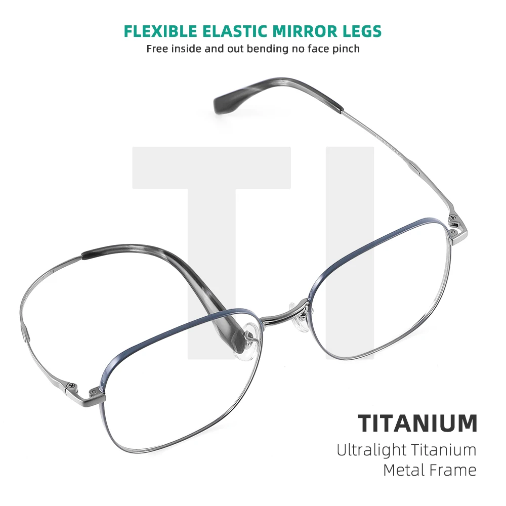 Pure Titanium Glasses Anti Blue Light Photochromi Men's Degree Glasses Frame Luxury Brand Korean Style Square Myopia Bezel Woman eyeglasses frames