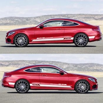Adesivi a strisce da corsa avvolgenti con gonna laterale per carrozzeria per Audi Ford BMW Toyota Honda Mercedes Benz adesivi decorativi per auto universali