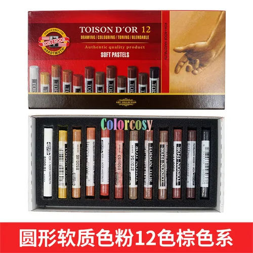 KOH-I-NOOR Toison D'Or 8585 Soft Artist Pastels - Set Of 36 Assorted Colors In A Box