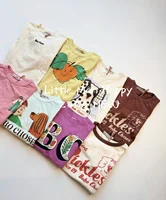 Nouveau T-shirt Enfant Série BO Printemps/Été 2026 en Pur Coton à Manches Courtes - Imprimé Dessin Animé Adorable pour Filles, Haut Confortable 2