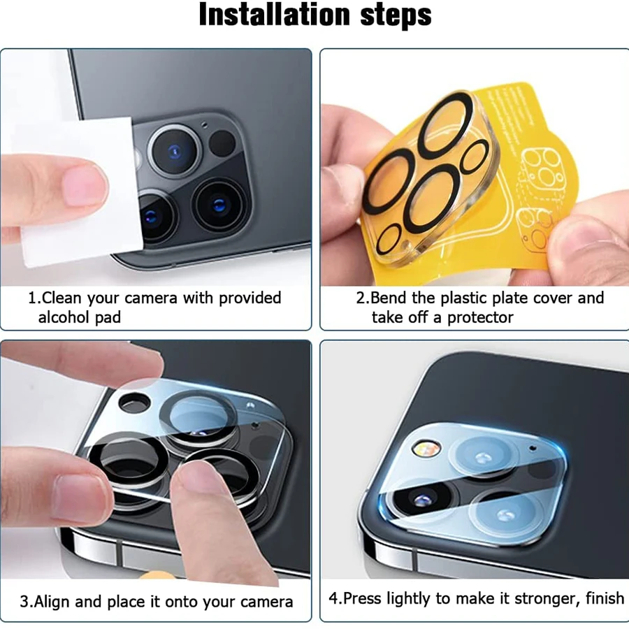 50Pcs Camera Tempered Glass For iPhone 11 12 Pro Max Mini Full Cover Lens Screen Protector For iPhone 13 Pro Max Protective Film