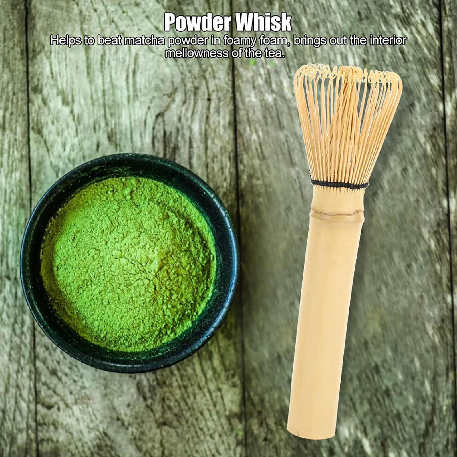 Chasen Kitchen Brush Matcha Whisk Natural Bamboo Chasen Matcha Green Tea Whisk Long Handle Powder Brush Tool Tea Preparing Tool