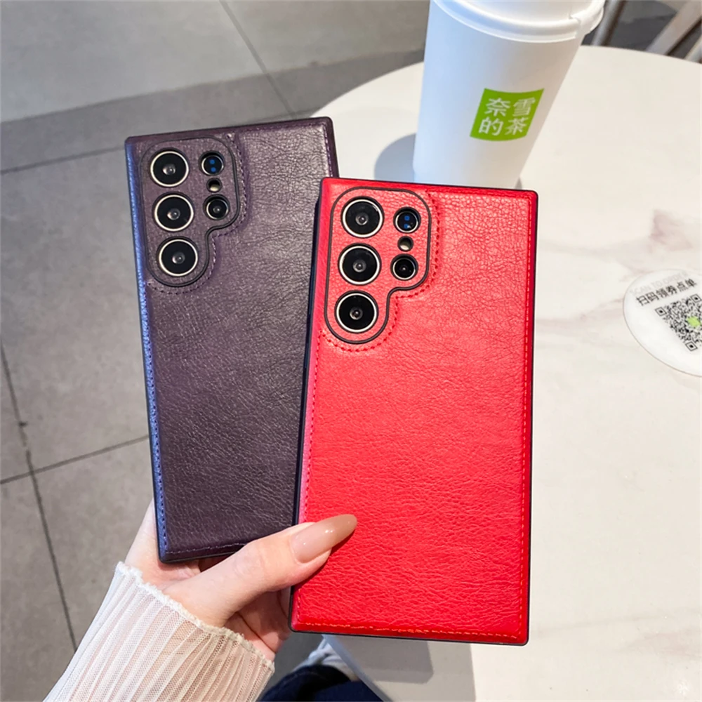 Luxury Matte Retro Leather Case with Camera Protection and Shockproof Soft Bumper – Business Edition