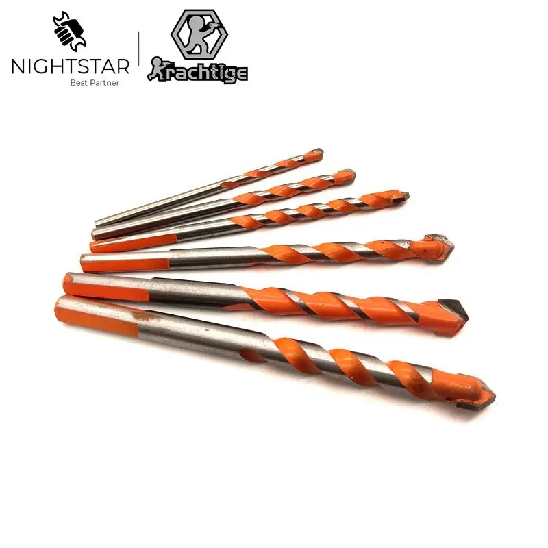 6Pcs Multi-Material Triangle Drill Bit Set for Tile Concrete Brick Glass Plastic Wood Stone 4mm 5mm 6mm 8mm 10mm 12mm 10pcs 64 83mm glass drill bit 3 4 5 6 8 10 12mm tile glass drill bit for ceramic granite tiles stone wood plastic power tool