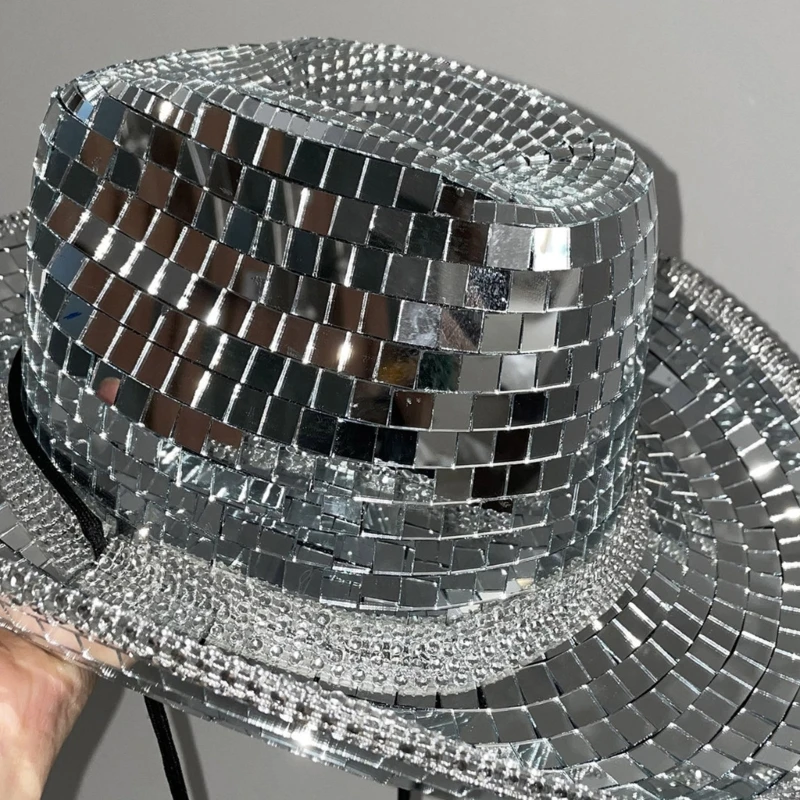 Costume Cosplay Disco Ball Cowboy Hat Girl Costume Cosplay Cap Ornament Household Supplies for Female Teenager Girl