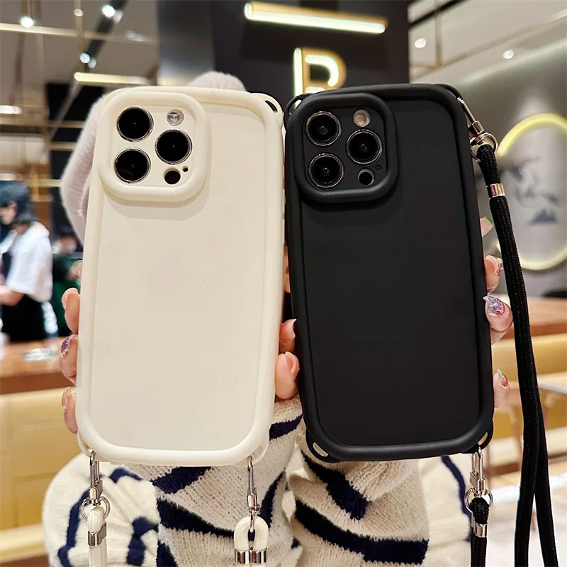 Phone Case With Crossbody Lanyard For Iphone Shockproof Silicone_voghion.com