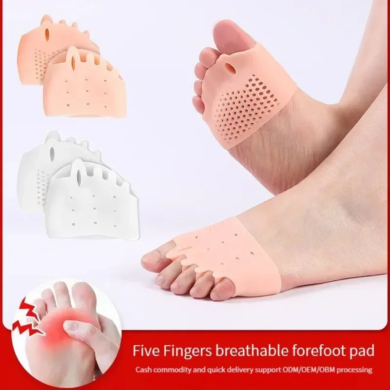 Separator Cushion Pad 2pcs Silicone Forefoot Pads Gel Insoles Pads Toe Pain Relief Insoles Finger Toe Valgus Corrector Gel Pads