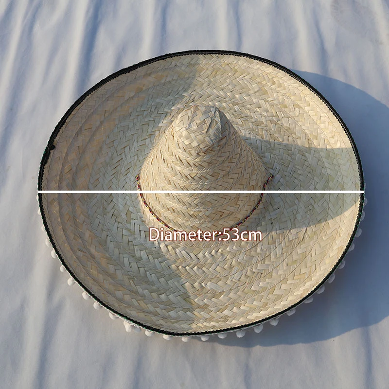 Mexican Party Hat Colorful Wide Brim Straw Hats Men Women Summer Outdoor Sun Hat Sombrero Halloween Party Decor